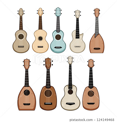 ukulele set cartoon vector illustration ukulele set cartoon vector illustration 124149468
