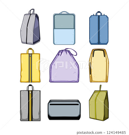 shoe bag set cartoon vector illustration 124149485