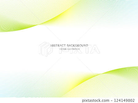 Green gradient abstract curve background vector material 124149802