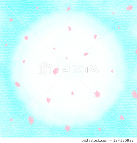 A cute illustration background frame of cherry blossom petals falling 124150982
