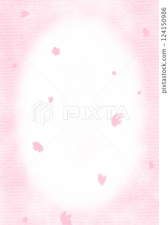 櫻花花瓣飄落的可愛插圖背景框 櫻花花瓣飄落的可愛插圖背景框 124150986