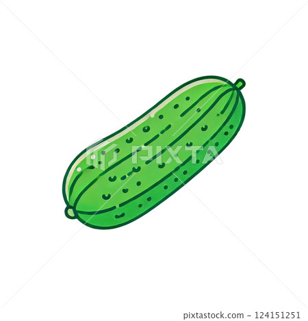 Simple cucumber illustration, icon, material, no background, Simple cucumber illustration, icon, material, no background, 124151251