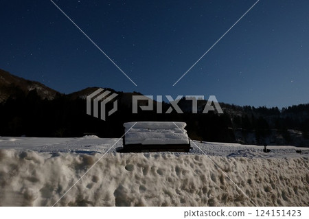 Winter in Shirakawa-go, Gassho-style Village at Night Winter in Shirakawa-go, Gassho-style Village at Night 124151423