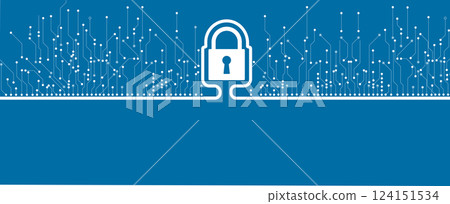 Cyber security lock on circuit board abstract concept Cyber security lock on circuit board abstract concept 124151534
