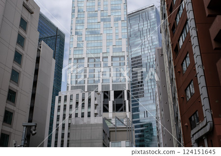 Downtown view looking up at the buildings Downtown view looking up at the buildings 124151645