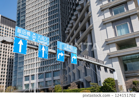 Scenery of an intersection in an office district Scenery of an intersection in an office district 124151702