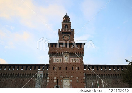 Filarete Tower of the Sforzesco Castle in Milan 124152080