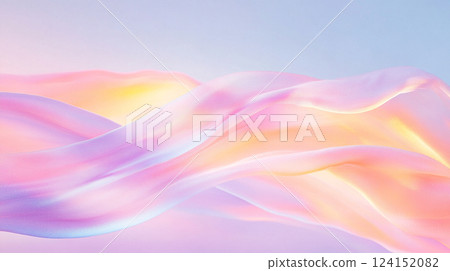 Fantastic waves of pastel-colored silk 124152082
