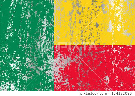 Benin flag with grunge effect. 124152086