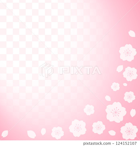 Spring cherry blossoms and Japanese pattern frame material Pink 124152107