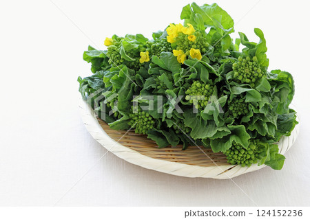 Fresh rape blossoms, edible 124152236