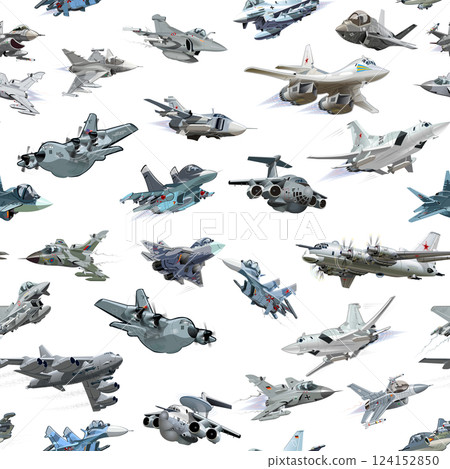 Cartoon warplanes seamless pattern Cartoon warplanes seamless pattern 124152850