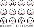 嬰兒面部表情圖標 124152966