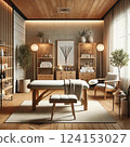 Illustration of herbal relaxation salon | Aromatherapy & herbal care space design 124153027