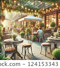 Natural cafe interior illustration (warm atmosphere) 124153343
