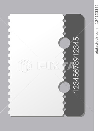 Empty ticket template. Blank concert ticket or lottery coupon. Event coupon or cinema movie theater card. Festival or circus paper empty flyer. Vector isolated illustration Empty ticket template. Blank concert ticket or lottery coupon. Event coupon or cinema movie theater card. Festival or circus paper empty flyer. Vector isolated illustration 124153353