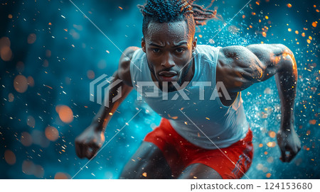 奔跑者 運動員 逃跑 124153680