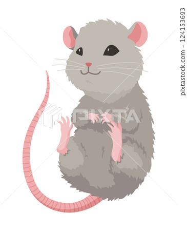A delightful cute cartoon mice showcasing their adorable pose and expressions 124153693