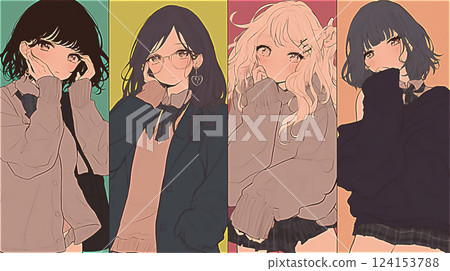 Fashionable ladies 124153788