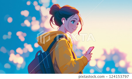 操作智能手機的女人 124153797