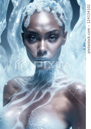 AI generated Stunning glacial beauty embracing winter magic with icy elegance 124154102