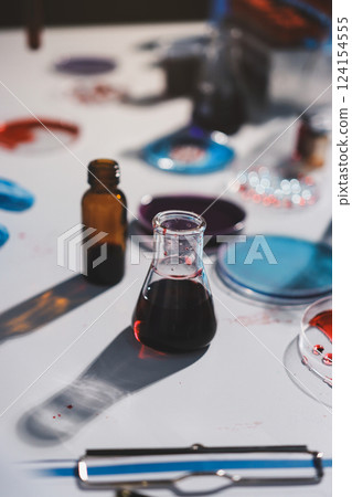 Researchers working in the clinical laboratory 124154555