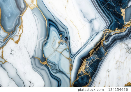 AI generated Marble gray blue white golden texture creating stunning background 124154656