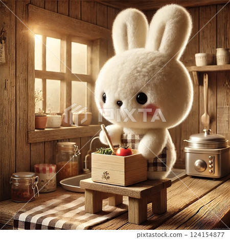 White rabbit cooking 124154877