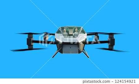 flying copter car, drone. future concept. Green screen isolate. 3d rendering. flying copter car, drone. future concept. Green screen isolate. 3d rendering. 124154921