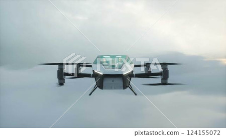 flying copter car, drone with people. future concept. 3d rendering. flying copter car, drone with people. future concept. 3d rendering. 124155072