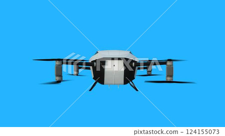 flying copter car, drone. future concept. Green screen isolate. 3d rendering. flying copter car, drone. future concept. Green screen isolate. 3d rendering. 124155073