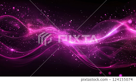 AI generated Abstract pink light trail flowing through space with sparkling particles AI generated Abstract pink light trail flowing through space with sparkling particles 124155074