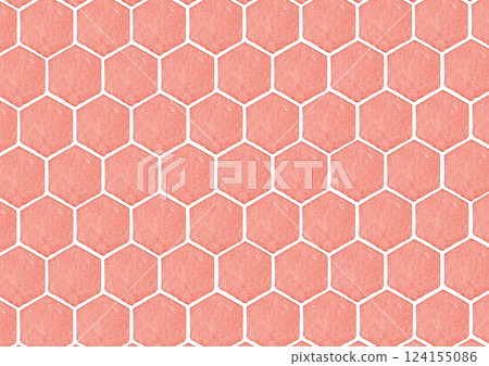 [Watercolor] Hexagon illustration 124155086