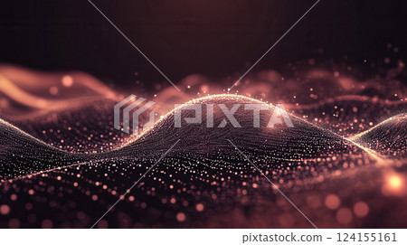 AI generated Abstract futuristic data technology illustration depicting glowing particles forming waves 124155161