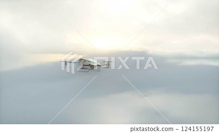 flying copter car, drone with people. future concept. 3d rendering. 124155197