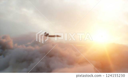 Military fighter jet F-22 flying over clouds. Air force. 3d rendering. Military fighter jet F-22 flying over clouds. Air force. 3d rendering. 124155230