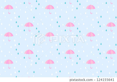 Umbrella and rain seamless pattern 2 Umbrella and rain seamless pattern 2 124155641