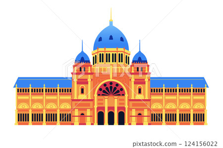 Royal Exhibition Building - modern flat design style single isolated image 124156022