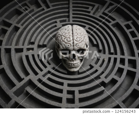 Human brain, abstract labyrinth of consciousness. Human brain, abstract labyrinth of consciousness. 124156243