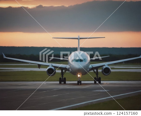 Passenger plane on the runway. 124157160