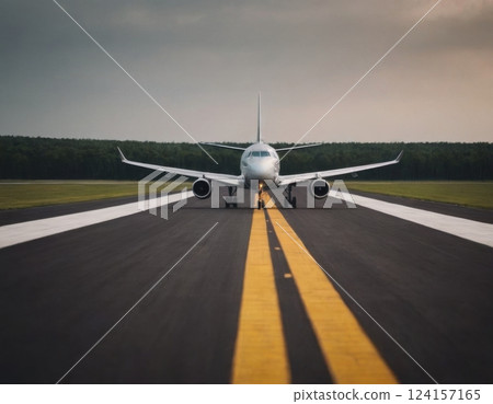 Passenger plane on the runway. 124157165