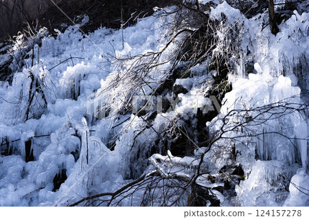 Icicles at Ashigakubo during the day 124157278