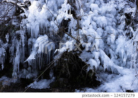 Icicles at Ashigakubo during the day Icicles at Ashigakubo during the day 124157279