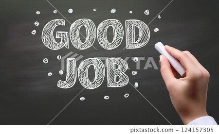 good, hand, blackboard 124157305