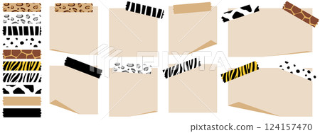 動物圖案遮蔽膠帶和便箋本 124157470