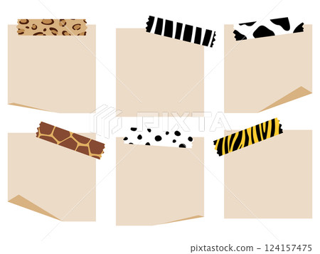 動物圖案遮蔽膠帶和便箋本 124157475