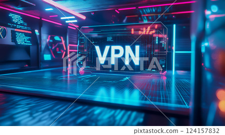 VPN protection in a futuristic cybersecurity space VPN protection in a futuristic cybersecurity space 124157832