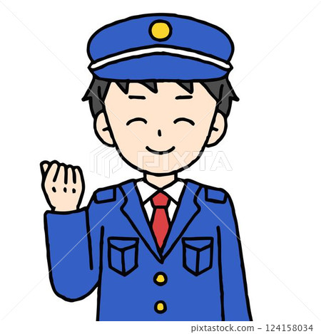 A male security guard is doing a fist pump A male security guard is doing a fist pump 124158034