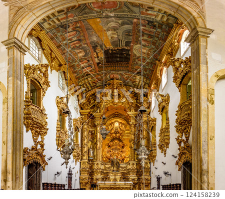 Historic baroque church richly decorated 124158239