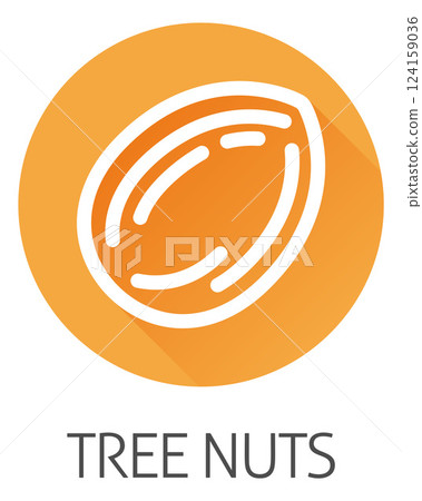 Tree Nut Almond Food Allergen Allergy Icon Concept Tree Nut Almond Food Allergen Allergy Icon Concept 124159036